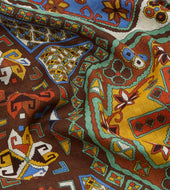 Carpet Print Tubular Wool Silk Scarf