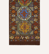 Carpet Print Tubular Wool Silk Scarf