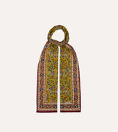 Birds And Flowers Print Wool Silk Scarf