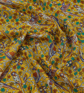Birds And Flowers Print Wool Silk Scarf