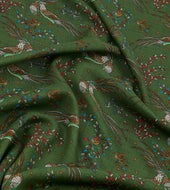 Birds Of Paradise Print Wool Silk Scarf