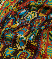Rug Print Tubular Wool Silk Scarf