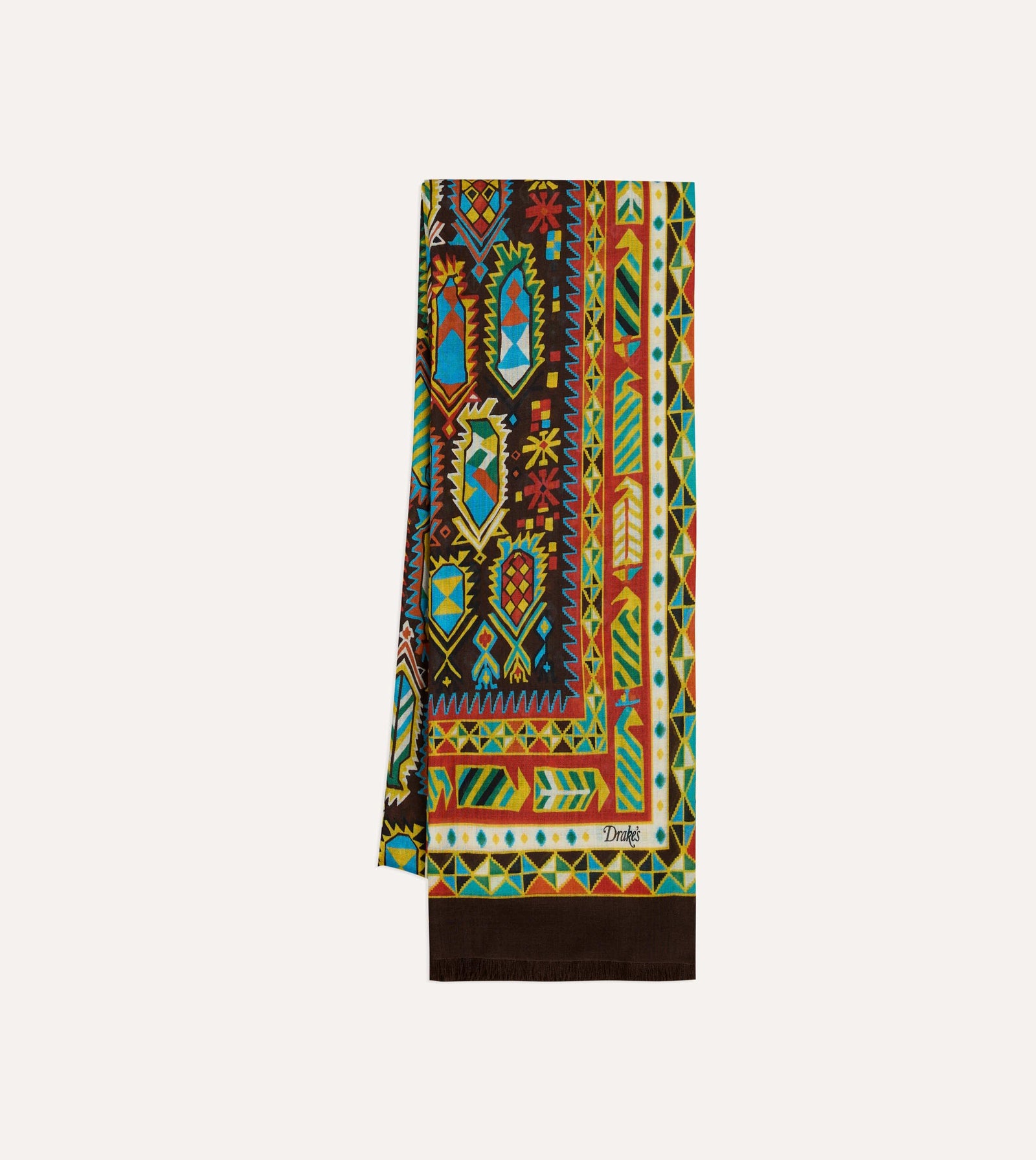 Rug Print Tubular Wool Silk Scarf