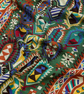 Rug Print Tubular Wool Silk Scarf