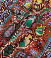 Rug Print Tubular Wool Silk Scarf