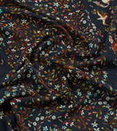 Unicorn Garden Print Tubular Wool Silk Scarf