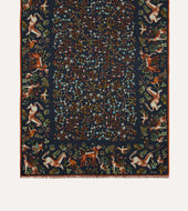 Unicorn Garden Print Tubular Wool Silk Scarf