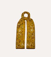 Unicorn Garden Print Tubular Wool Silk Scarf