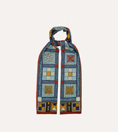 Geometric Print Wool Silk Scarf