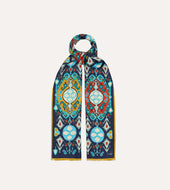 Tapestry Print Wool Silk Scarf