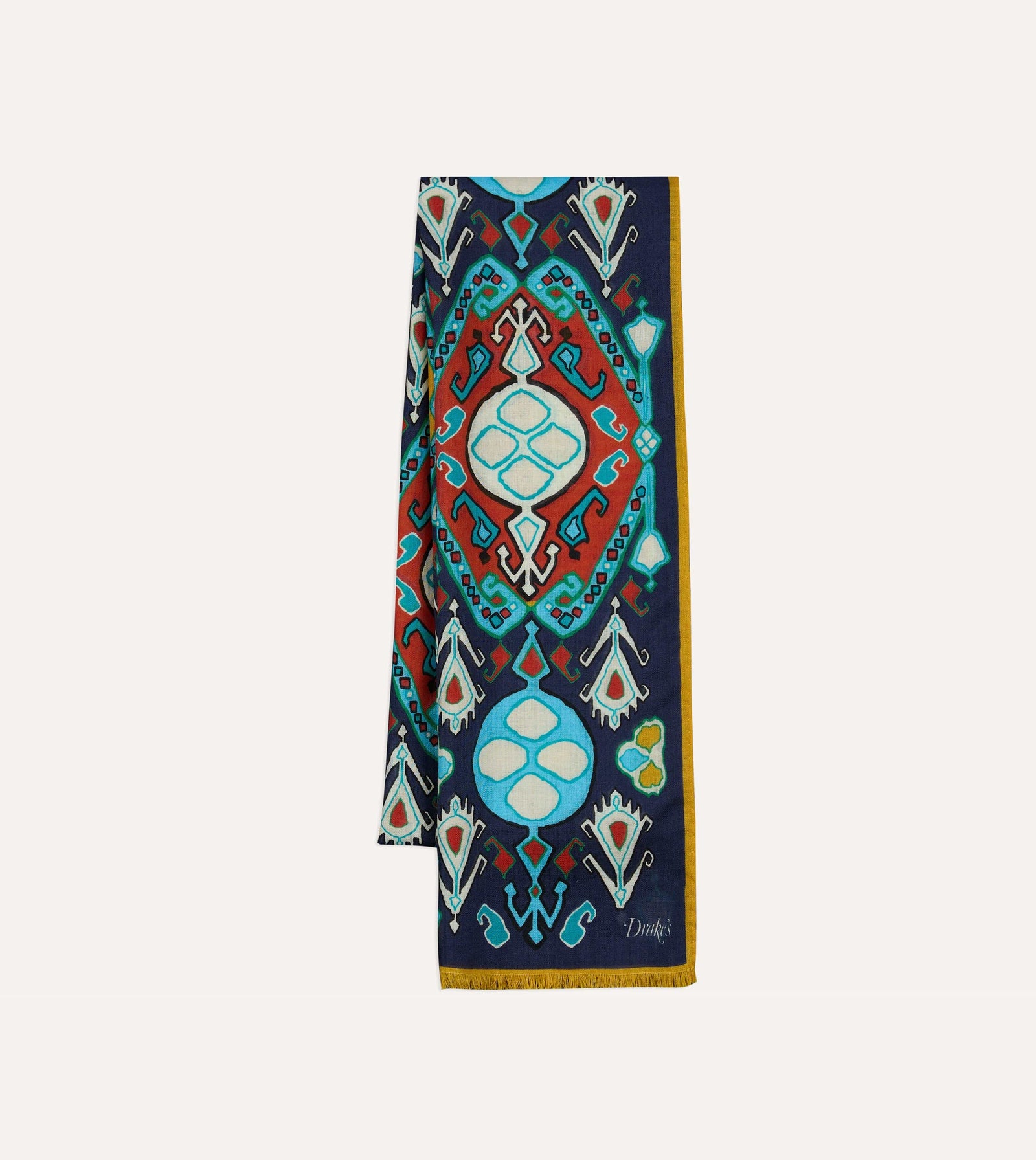 Tapestry Print Wool Silk Scarf