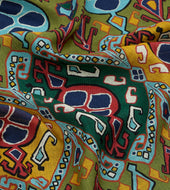 Tapestry Print Wool Silk Scarf