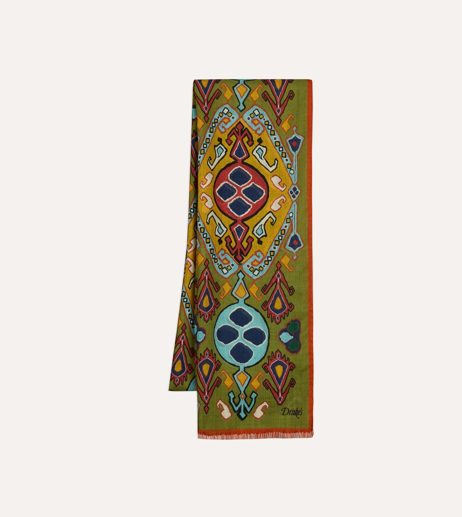 Tapestry Print Wool Silk Scarf