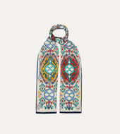 Tapestry Print Wool Silk Scarf