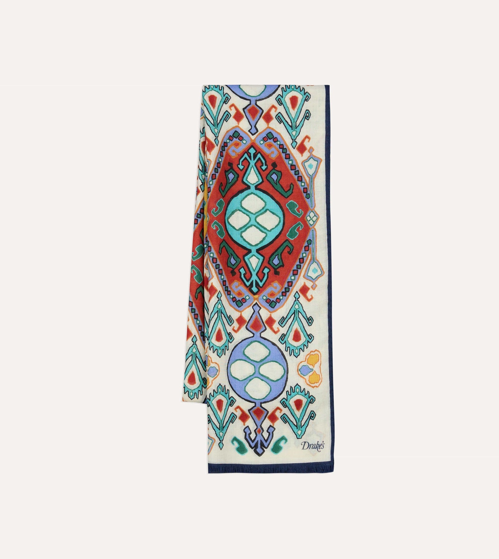 Tapestry Print Wool Silk Scarf