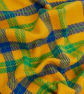 Blue And Green Tartan Check Wool Scarf