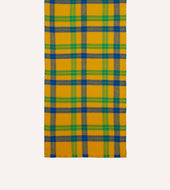Blue And Green Tartan Check Wool Scarf