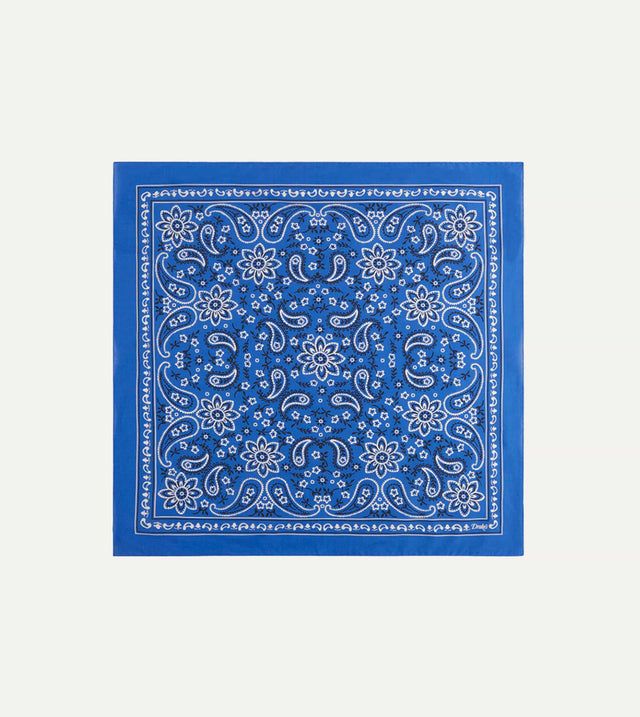 Blue Paisley Print Cotton Bandana