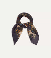 Unicorn Print Wool Silk Square Scarf
