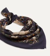 Unicorn Print Wool Silk Square Scarf