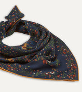 Birds Of Paradise Print Wool Silk Square Scarf