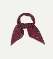 Magenta Birds Of Paradise Print Wool Silk Square Scarf