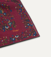 Magenta Birds Of Paradise Print Wool Silk Square Scarf