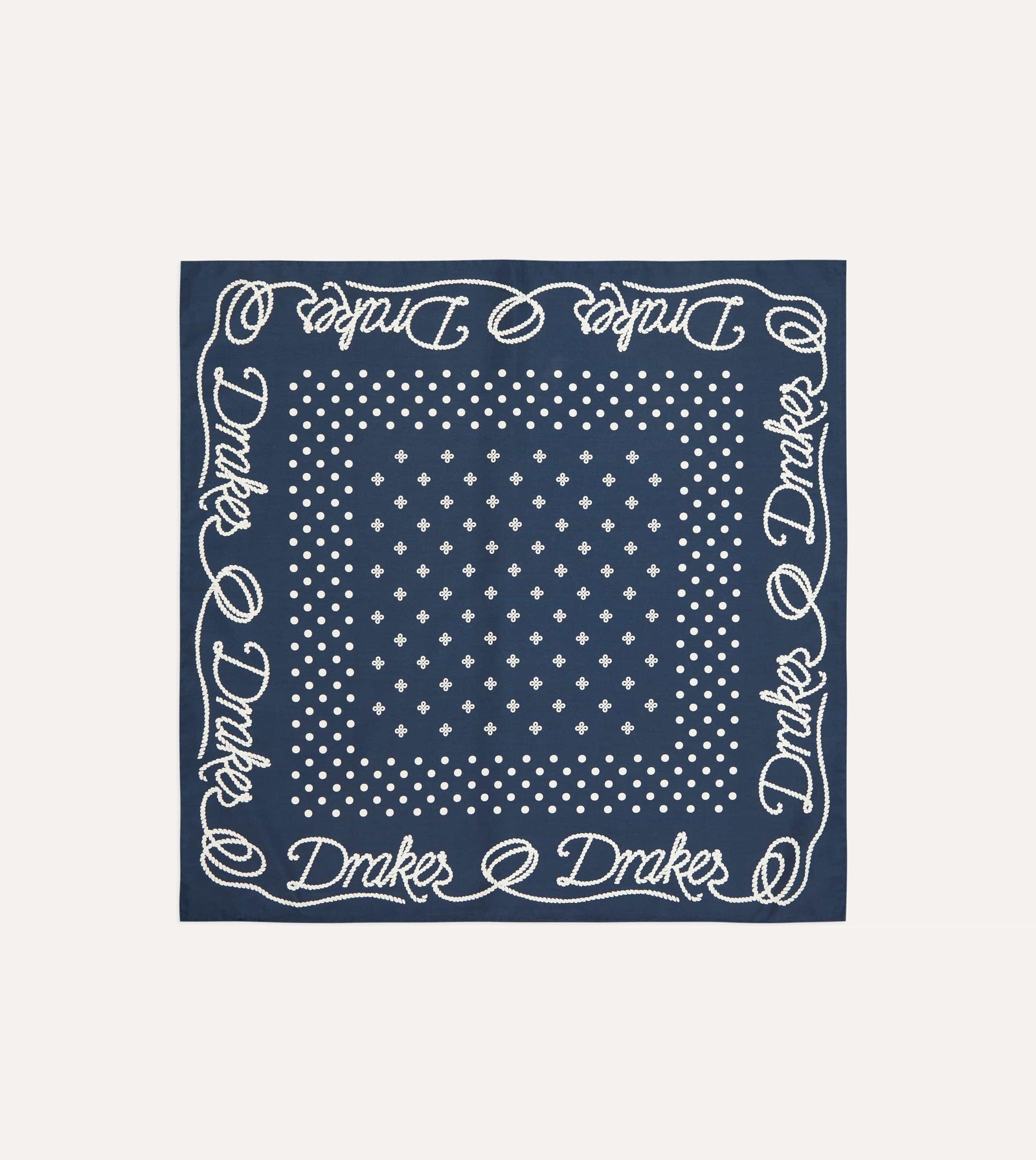 Rope Border Print Silk Bandana