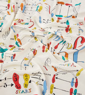 Dance Steps Print Silk Bandana