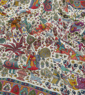 Floral Mughal Print Wool Silk Bandana