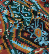 And Yellow Kilim Print Silk Bandana