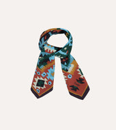 And Yellow Kilim Print Silk Bandana