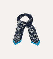 Floral Paisley Print Silk Bandana