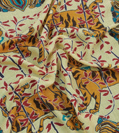 Tigers Print Wool Silk Bandana
