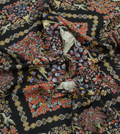 Mythical Forest Print Wool Silk Bandana