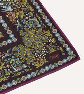 Purple Mythical Forest Print Wool Silk Bandana