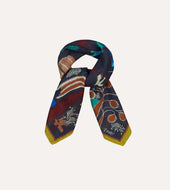 Palm Print Wool Silk Bandana