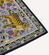 Shoyoroll By Drake S Tiger Print Wool Silk Bandana