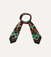 Patchwork Print Wool Silk Bandana