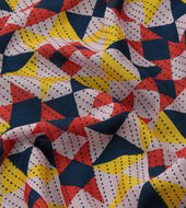 Pink Patchwork Print Wool Silk Bandana