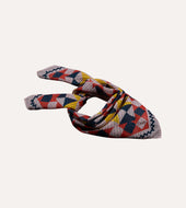 Pink Patchwork Print Wool Silk Bandana