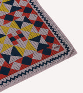 Pink Patchwork Print Wool Silk Bandana
