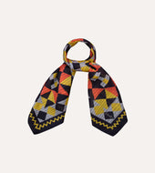 Patchwork Print Wool Silk Bandana
