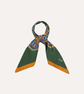 Green Jumbo Paisley Print Silk Bandana