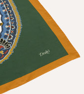 Green Jumbo Paisley Print Silk Bandana