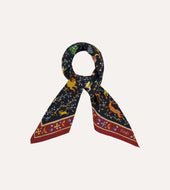 Animals And Flowers Print Silk Bandana