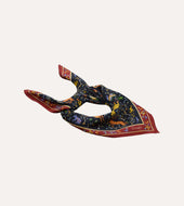 Animals And Flowers Print Silk Bandana