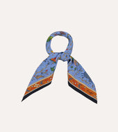 Animals And Flowers Print Silk Bandana