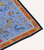 Animals And Flowers Print Silk Bandana