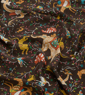 Animals And Flowers Print Silk Bandana